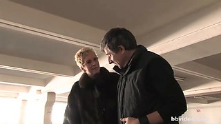 Old German granny fucks her cock ring husband