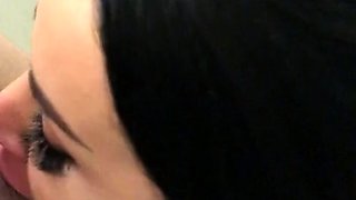 Nasty brunette pornstar with big boobs