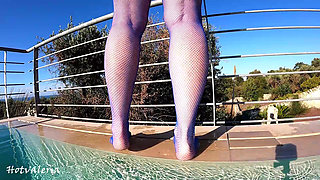 Hot Dildo Play in the Pool