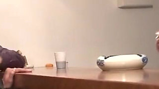 Sexy brunette slut fucks horny old white man