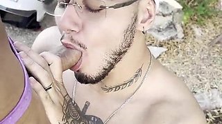 TRANS DUO BANGS OUTDOORS ON THE BEACH