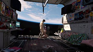 Cute japanese anime catgirl gets fucked on a space station