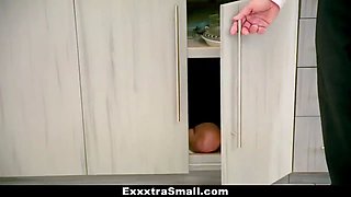Small asian Eva Yi plays hide and seek with milky schlong