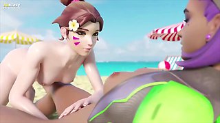 DVa gets hands-on with Sombra in a steamy comic scene