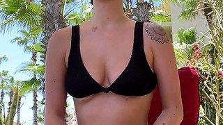 Euro amateur outdoor masturbation