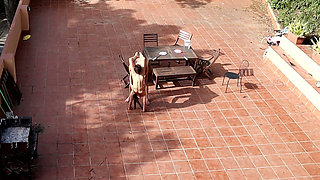 Couple Catched Fucking in the Courtyard