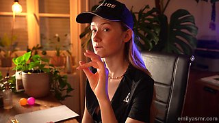Blonde Police Officer Tests His Focus in ASMR Roleplay