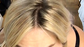 Amateur blonde girlfriend toyed and facialized