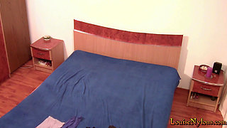 Louise, sexy posing totally encased in pantyhose