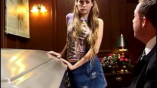 Horny babysitter gets her hairy box filled with cock and licked
