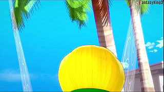 tinkerbell deepthroat on the beach