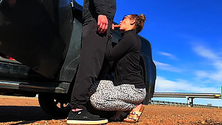 Busy Roadside Sex and Hotel Balcony Blowjob