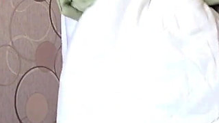 A Busty MILF with a Big Ass in White Panties Behind the Scenes. a Home Camera Watches a Mature Housewife. PAWG.