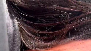 my wife absolutely DEVOURING my pussy in the car