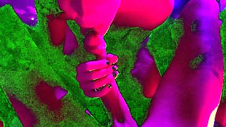 Amateur brunette babe gives pov blowjob in bathroom