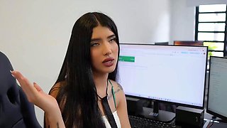 Horny Secretary Jadelin222 Dildo Fucks Boss for Raise in ASMR