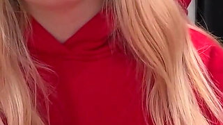 Sexy Delivery Girl Without Panties Stole My Food! - Shows Big Tits and Sucks Cock, Fucks Tight Pussy