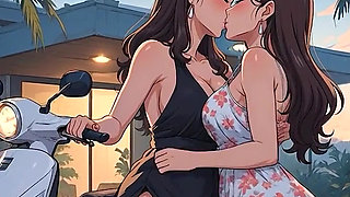 AI Generated Cartoon content, Uncensored video of 18 Year old Anime Girl, Kissing Orgasm of Mature Women