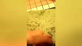 Solo brunette squirts with her huge dildo