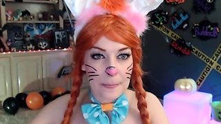 Big boobs camgirl rides her toy on webcam