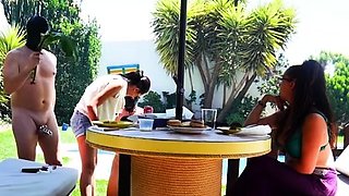 Brunette Flashing Her Titties And Pussy Outdoors In Public