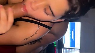 Morning suck off from promiscuous friend with immense baps