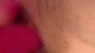 Wet, creamy pussy from playing with a dildo